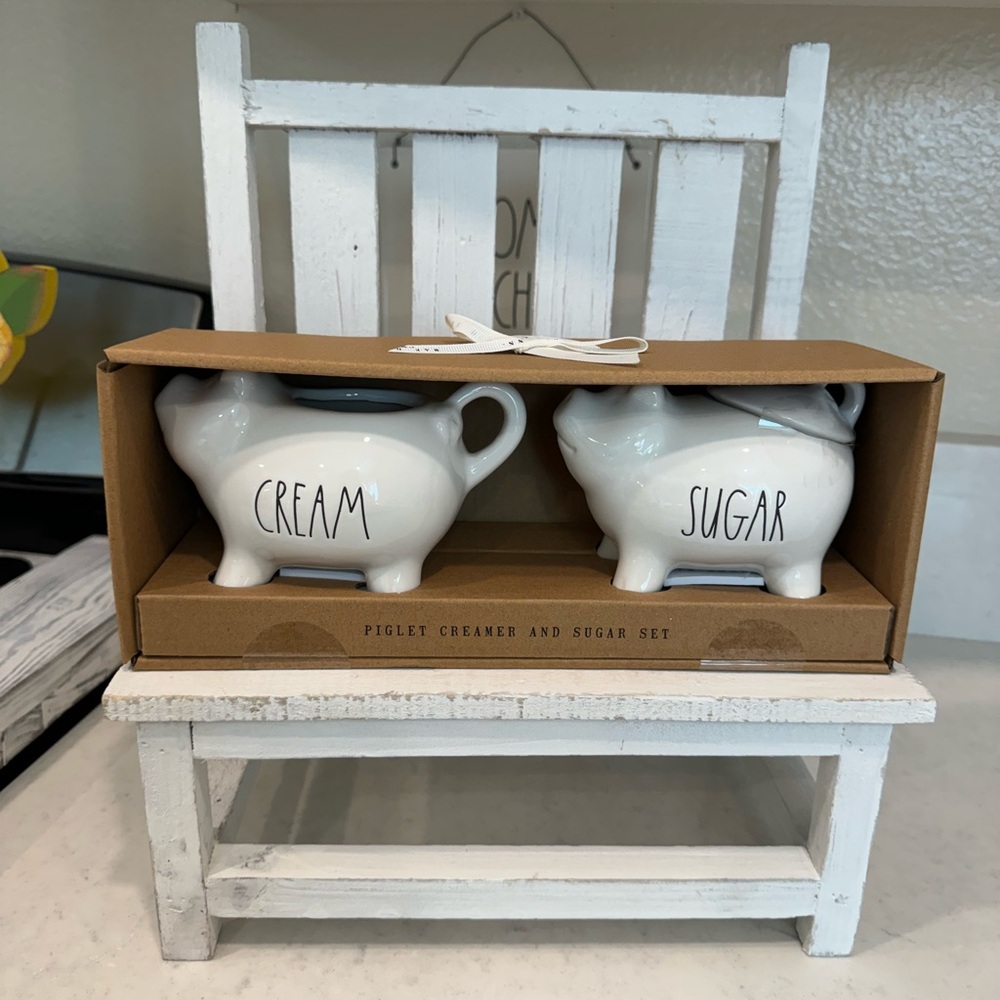 Rae Dunn white pig CREAM & SUGAR
